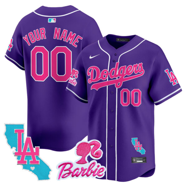 Dodgers Barbie Patch Vapor Premier Limited Custom Jersey - All Stitched - Image 4