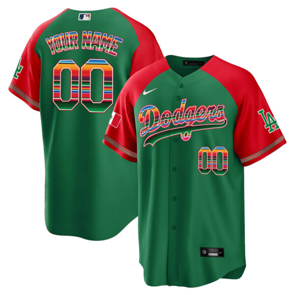 Dodgers Mexico Alternate Cool Base Custom Jersey - All Stitched - Image 3