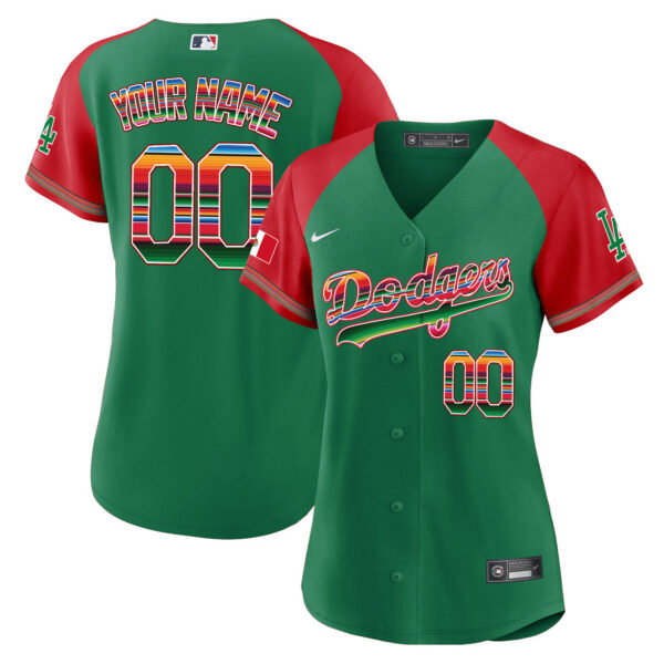 Dodgers Mexico Alternate Cool Base Custom Jersey - All Stitched - Image 6