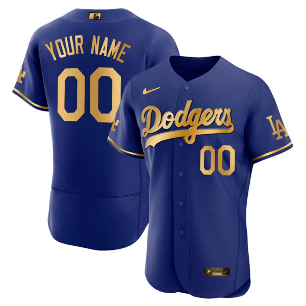 Los Angeles Dodgers Gold Custom Jersey - All Stitched - Image 2