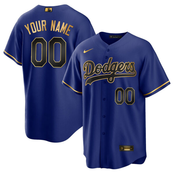 Los Angeles Dodgers Gold Custom Jersey - All Stitched - Image 3