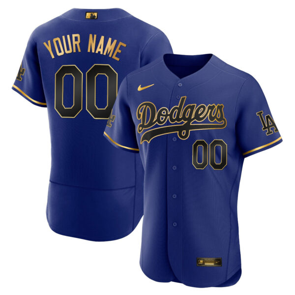 Los Angeles Dodgers Gold Custom Jersey - All Stitched - Image 4