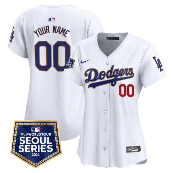 Dodgers 2024 World Tour Seoul Series Patch Vapor Premier Limited Custom Jersey - All Stitched - Image 8