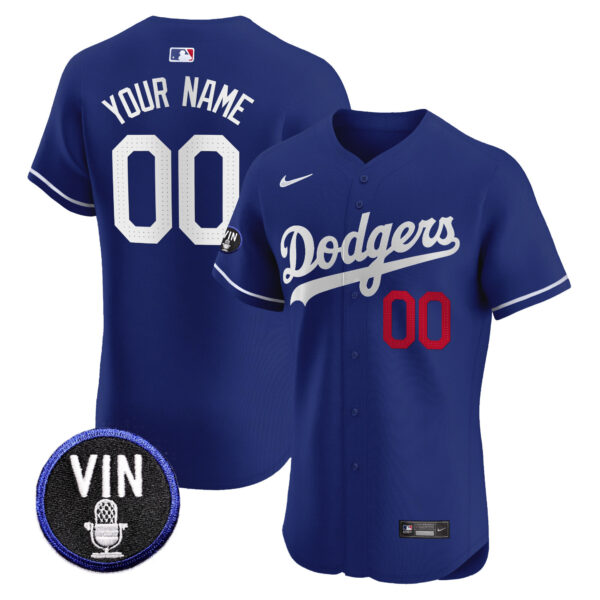Dodgers Vin Scully Patch Vapor Premier Elite Custom Jersey - All Stitched - Image 2