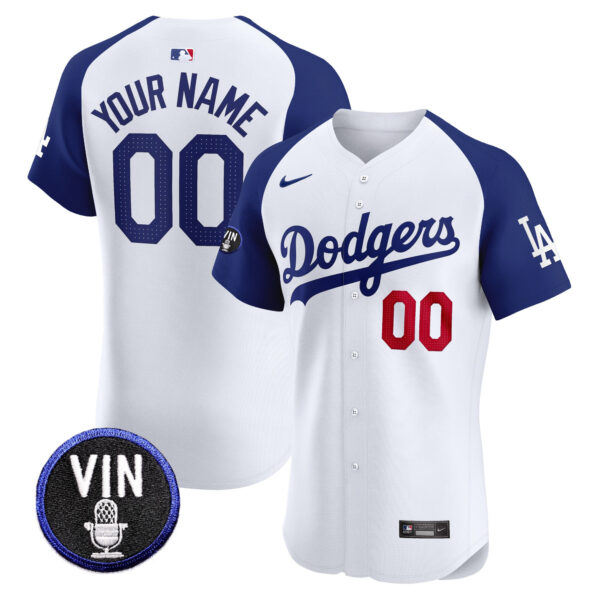 Dodgers Vin Scully Patch Vapor Premier Elite Custom Jersey - All Stitched - Image 3