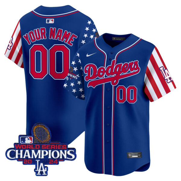 Dodgers 2025 Independence Day Vapor Premier Limited Custom Jersey - All Stitched - Image 3