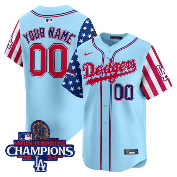 Dodgers 2025 Independence Day Vapor Premier Limited Custom Jersey - All Stitched - Image 7