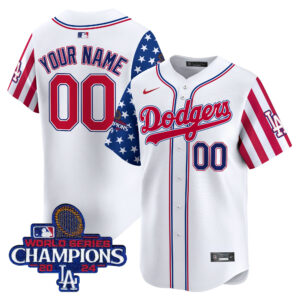Dodgers 2025 Independence Day Vapor Premier Limited Custom Jersey - All Stitched