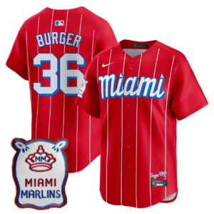 Miami Marlins Red City Connect Vapor Limited Customized Jersey - All Stitched