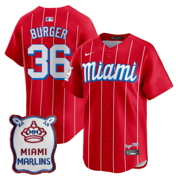 Miami Marlins Red City Connect Vapor Limited Customized Jersey - All Stitched