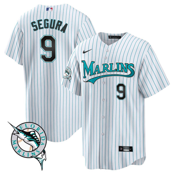 Miami Marlins Throwback Cool Base Jersey - All Stitched - Image 8