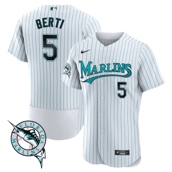 Miami Marlins Throwback Flex Base Jersey - All Stitched - Image 4