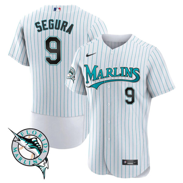 Miami Marlins Throwback Flex Base Jersey - All Stitched - Image 8