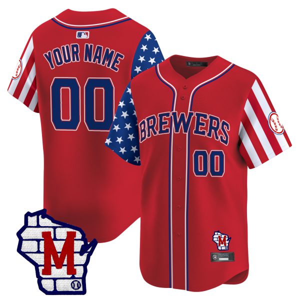 Milwaukee Brewers 2025 Independence Day Vapor Premier Limited Custom Jersey - All Stitched - Image 2
