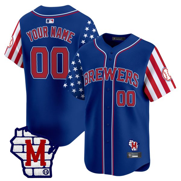 Milwaukee Brewers 2025 Independence Day Vapor Premier Limited Custom Jersey - All Stitched - Image 3
