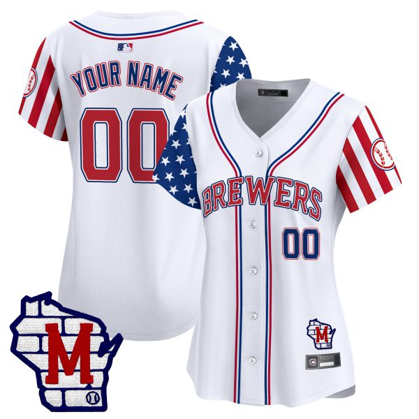 Milwaukee Brewers 2025 Independence Day Vapor Premier Limited Custom Jersey - All Stitched - Image 4