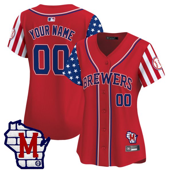 Milwaukee Brewers 2025 Independence Day Vapor Premier Limited Custom Jersey - All Stitched - Image 5