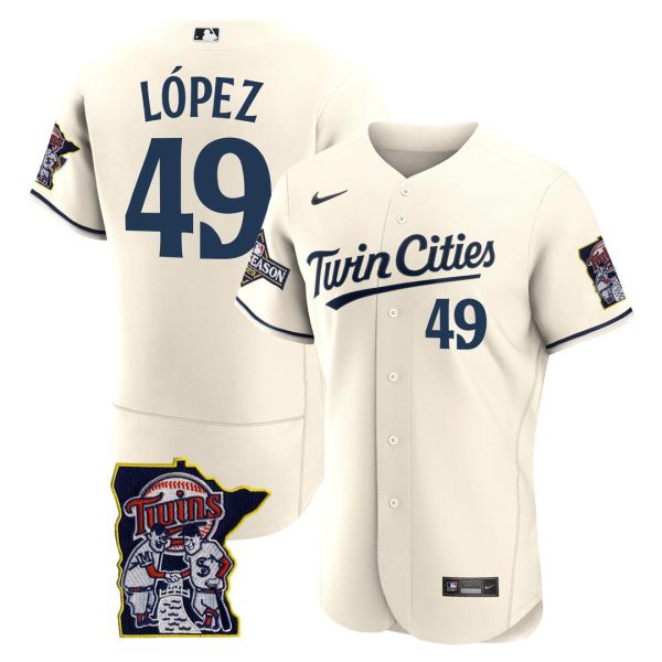 Men's Minnesota Twins Flex Base Postseason Patch Jersey - All Stitched - Image 2
