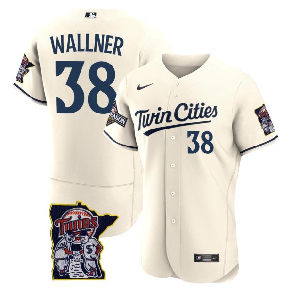 Men's Minnesota Twins Flex Base Postseason Patch Jersey - All Stitched - Image 6