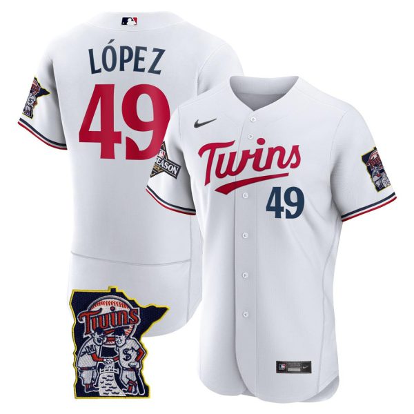 Men's Minnesota Twins Flex Base Postseason Patch Jersey - All Stitched - Image 14