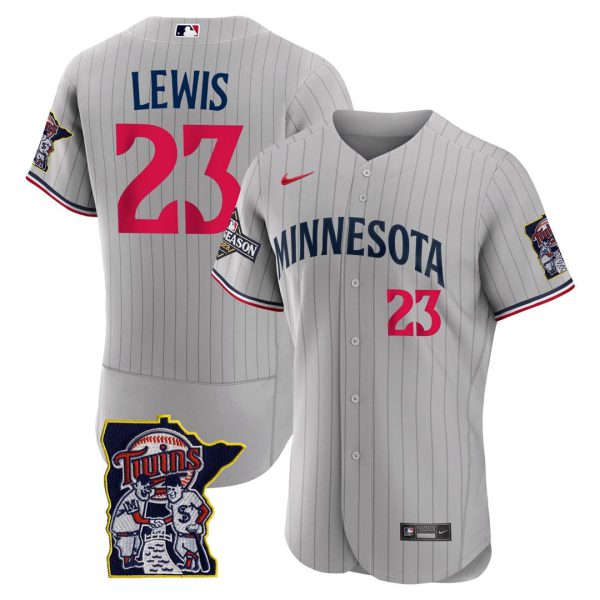 Men's Minnesota Twins Flex Base Postseason Patch Jersey - All Stitched - Image 19