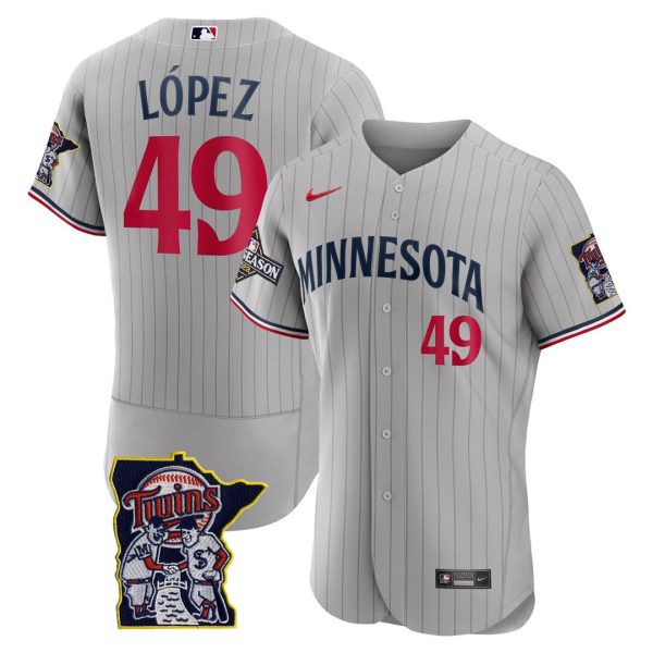 Men's Minnesota Twins Flex Base Postseason Patch Jersey - All Stitched - Image 20