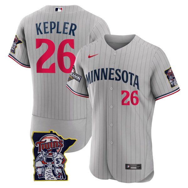 Men's Minnesota Twins Flex Base Postseason Patch Jersey - All Stitched - Image 21