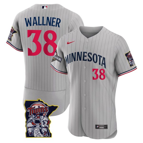 Men's Minnesota Twins Flex Base Postseason Patch Jersey - All Stitched - Image 24