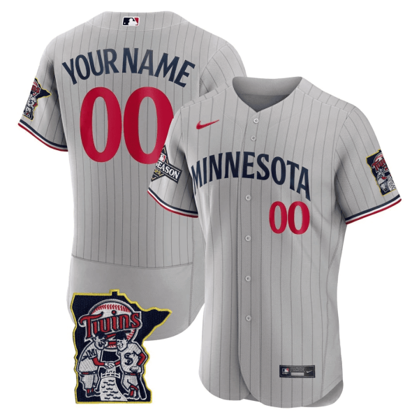 Minnesota Twins Flex Base Postseason Patch Custom Jersey - All Stitched - Image 4