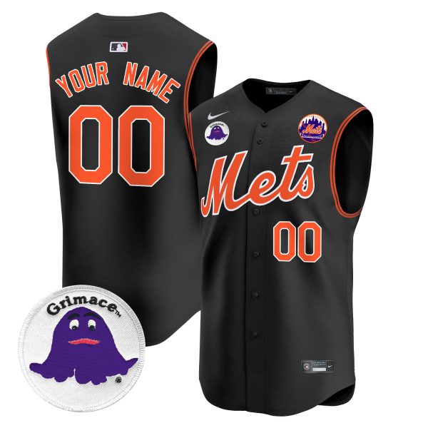 Mets Grimace Vapor Premier Sleeveless Custom Jersey - All Stitched - Image 3