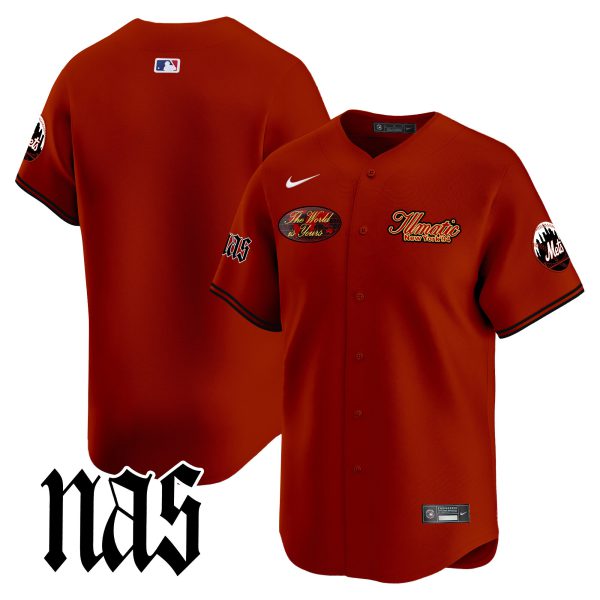 Men's Mets Nas Illmatic Vapor Premier Limited Jersey V2 - All Stitched - Image 6