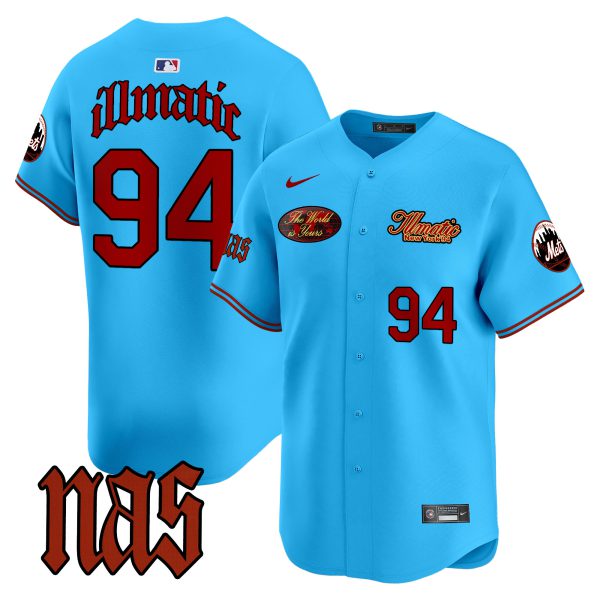 Men's Mets Nas Illmatic Vapor Premier Limited Jersey V2 - All Stitched - Image 16