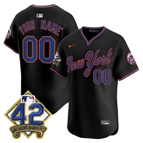New York Mets 2025 Jackie Robinson Patch Road Alternate Custom Jersey – All Stitched - Image 3