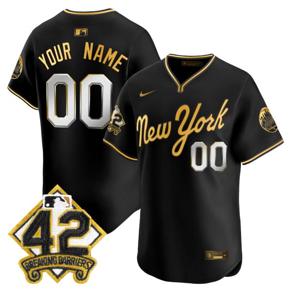 New York Mets 2025 Jackie Robinson Patch Road Alternate Custom Jersey – All Stitched - Image 4