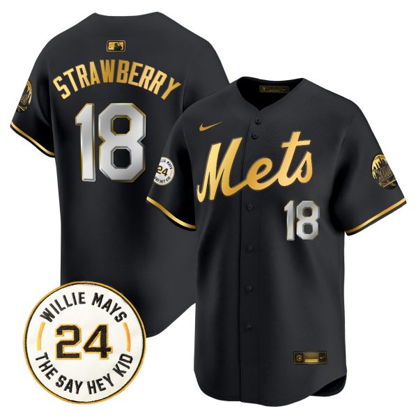 Men's Mets Willie Mays Patch Vapor Premier Limited Jersey - All Stitched - Image 11