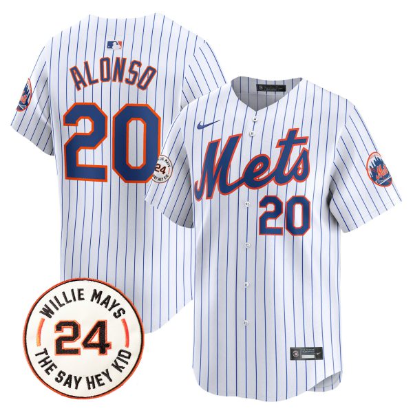 Men's Mets Willie Mays Patch Vapor Premier Limited Jersey - All Stitched - Image 21