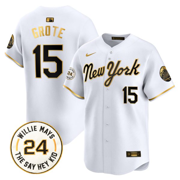 Men's Mets Willie Mays Patch Vapor Premier Limited Jersey - All Stitched - Image 44