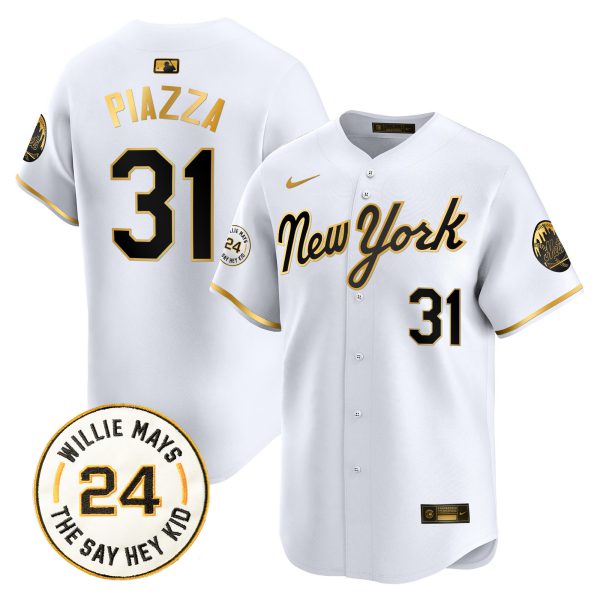Men's Mets Willie Mays Patch Vapor Premier Limited Jersey - All Stitched - Image 46
