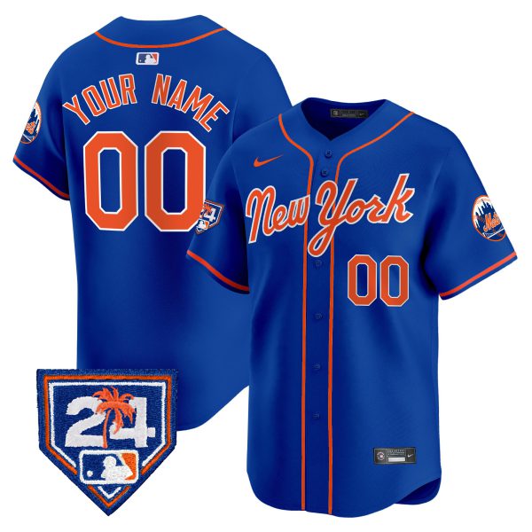 New York Mets 2024 Spring Training Vapor Premier Limited Custom Jersey - All Stitched - Image 5