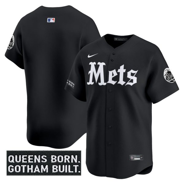 Men's New York Mets 'Gotham Gothic Edition' Vapor Premier Limited Jersey - All Stitched - Image 9