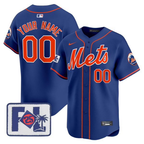 New York Mets 2025 Spring Training Patch Vapor Premier Limited Custom Jersey - All Stitched - Image 2