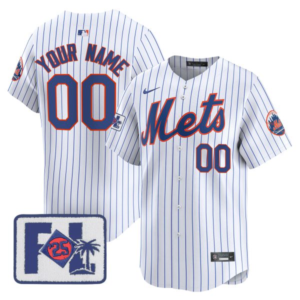 New York Mets 2025 Spring Training Patch Vapor Premier Limited Custom Jersey - All Stitched - Image 4