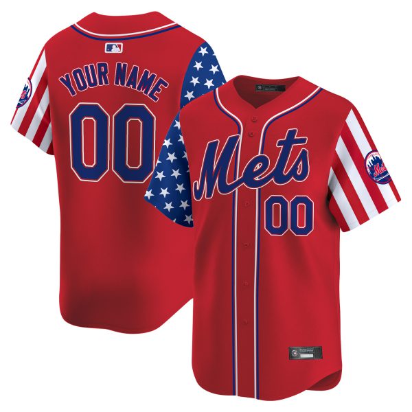 New York Mets 2025 Independence Day Vapor Premier Limited Custom Jersey - All Stitched - Image 2