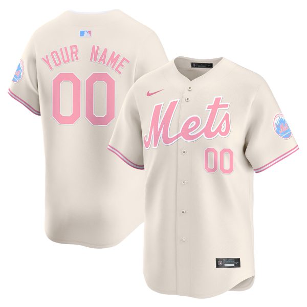 Unisex Mets Bubblegum Pink Vapor Premier Limited Custom Jersey - All Stitched - Image 2