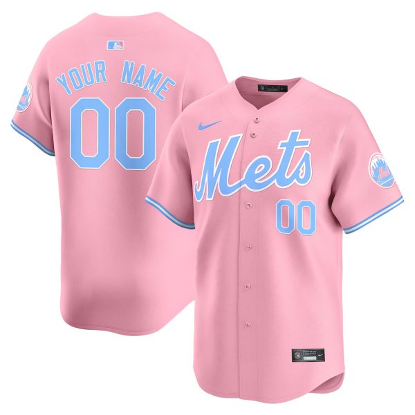 Unisex Mets Bubblegum Pink Vapor Premier Limited Custom Jersey - All Stitched - Image 3