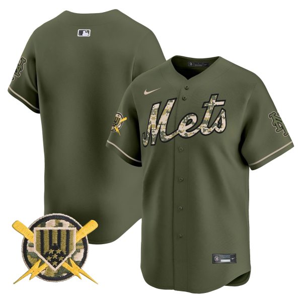 Men's Mets Armed Forces Day Vapor Premier Limited Jersey - All Stitched - Image 9