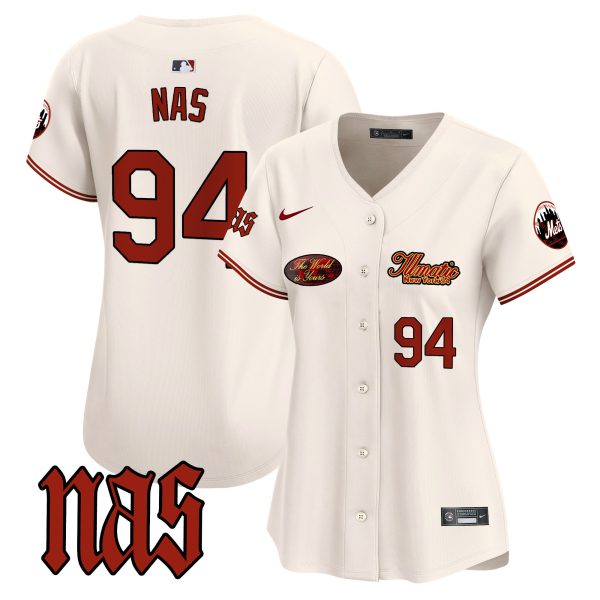 Women's Mets Nas Illmatic Vapor Premier Limited Jersey V2 - All Stitched - Image 2