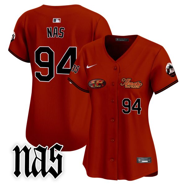 Women's Mets Nas Illmatic Vapor Premier Limited Jersey V2 - All Stitched - Image 5