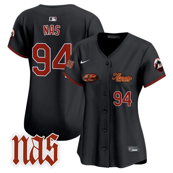 Women's Mets Nas Illmatic Vapor Premier Limited Jersey V2 - All Stitched - Image 8