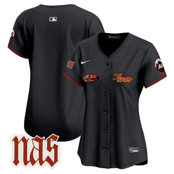 Women's Mets Nas Illmatic Vapor Premier Limited Jersey V2 - All Stitched - Image 9